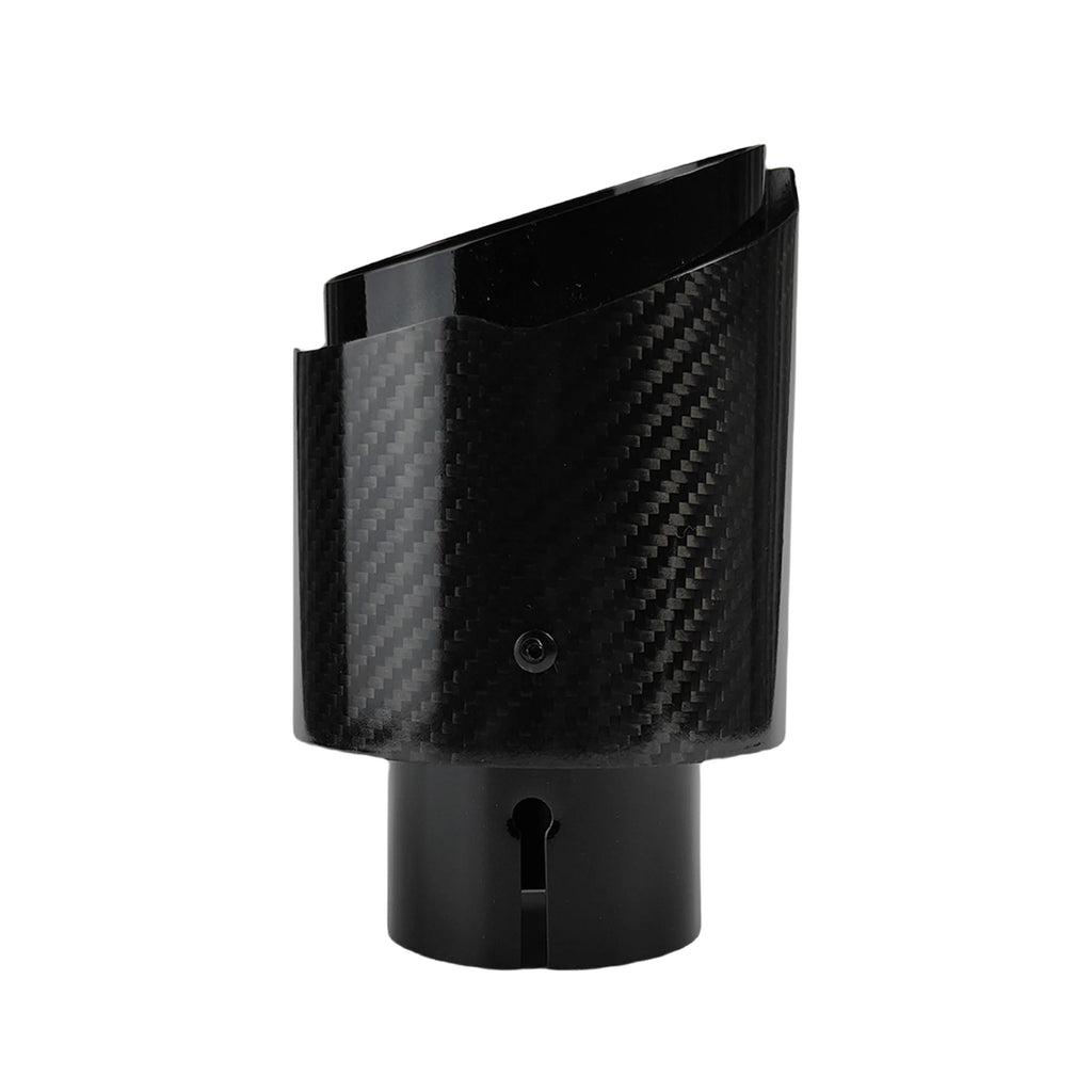 1 Pcs Universal Car Carbon Fibre Tail Throat Stainless Steel Silencer Bright Black Twill Glossy Muffler Exhaust Nozzle Tip