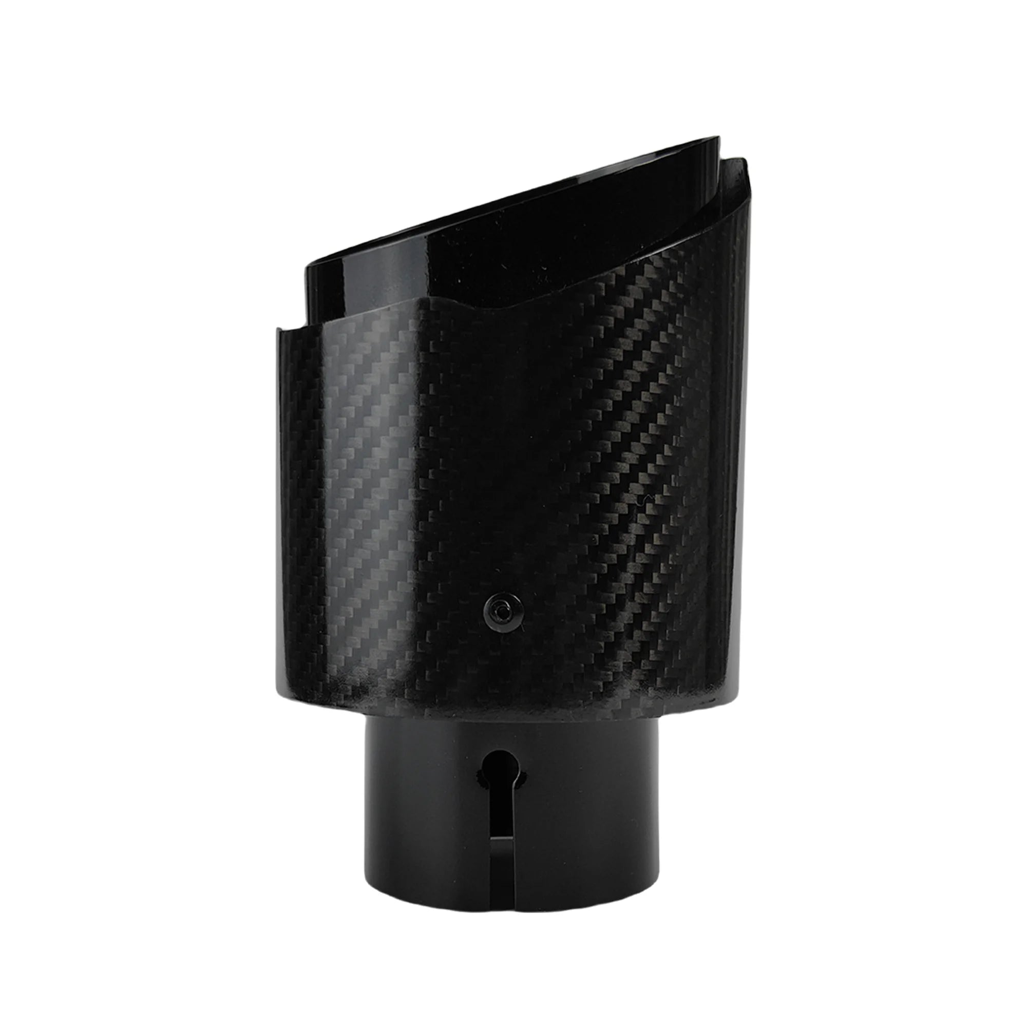 1 Pcs Universal Car Carbon Fibre Tail Throat Stainless Steel Silencer Bright Black Twill Glossy Muffler Exhaust Nozzle Tip