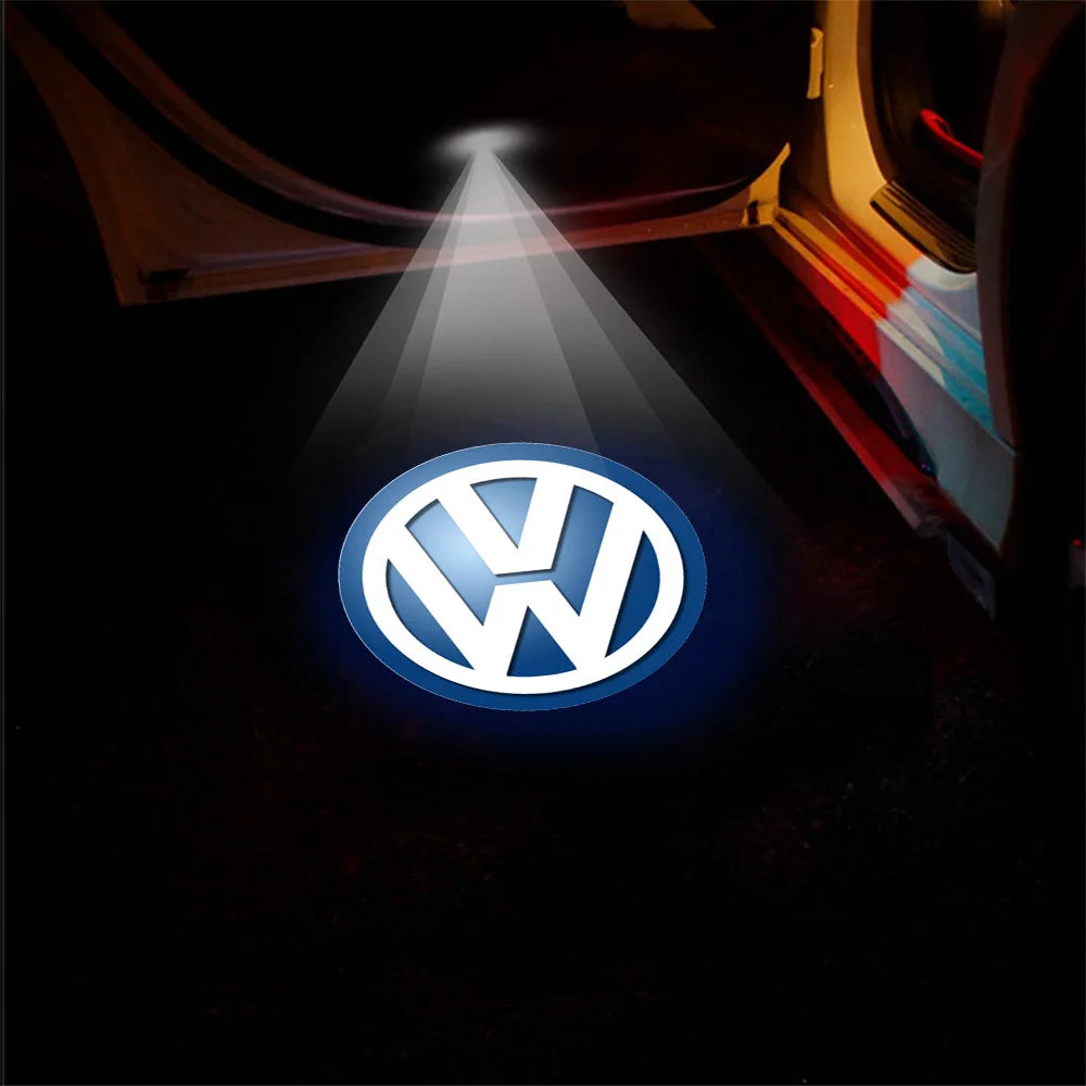 2Pcs Car LED Door Light logo  For Volkswagen GTI Golf Polo Passat Mk6 MK7 RLine Magotan Tiguan R